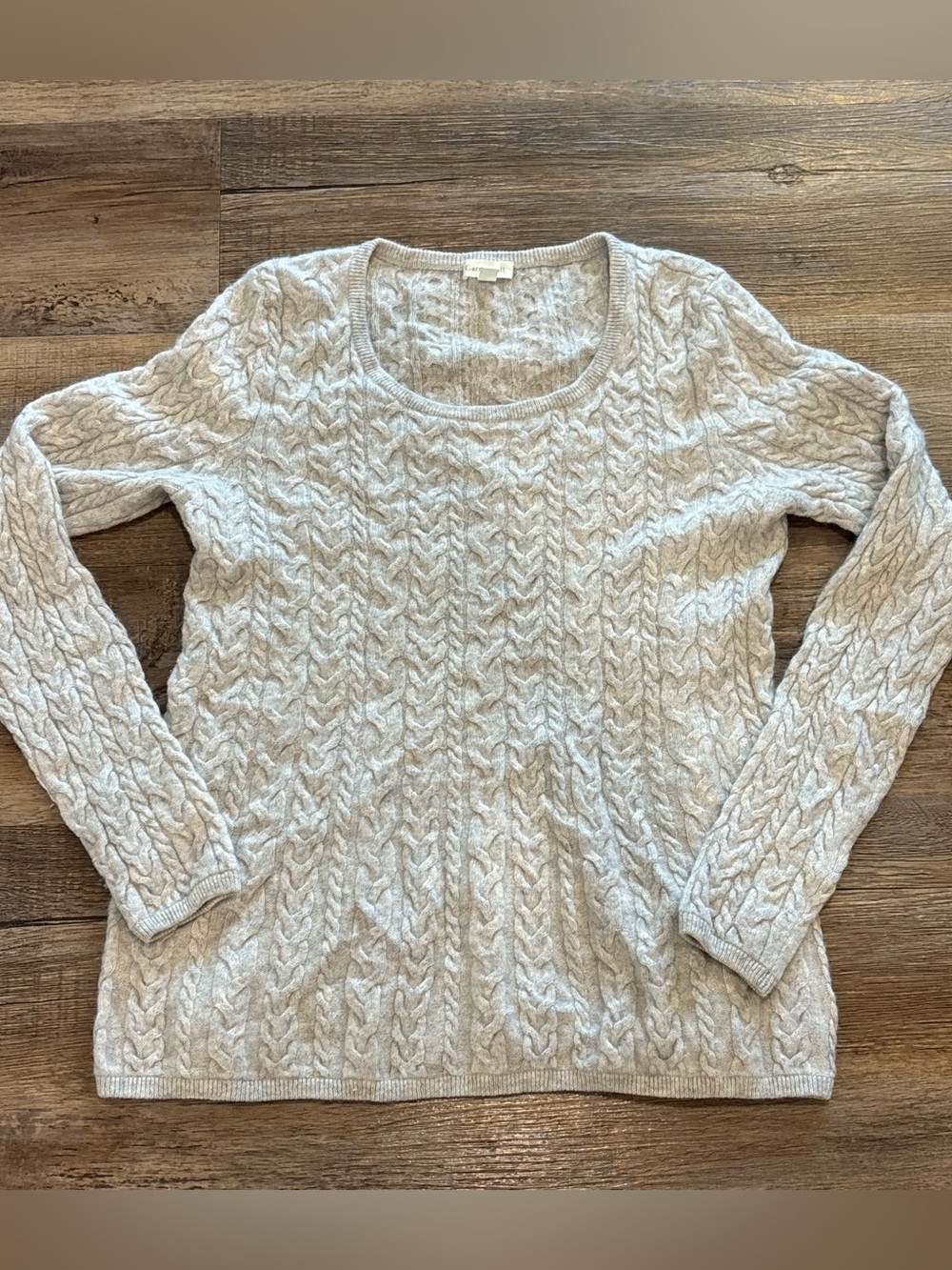 Garnet Hill 100% Cashmere Gray Sweater Honeycomb size XS Preppy